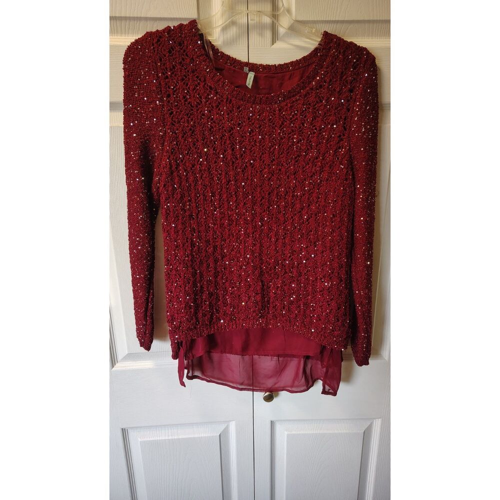Maurices open-knit sequin holiday sweater XL